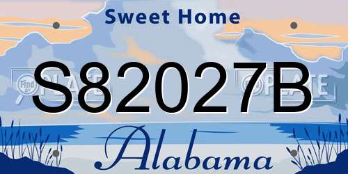 S82027B Alabama License Plate