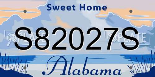 S82027S Alabama License Plate