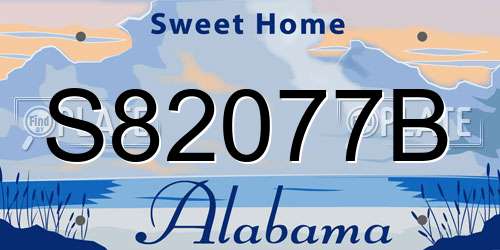 S82077B Alabama License Plate