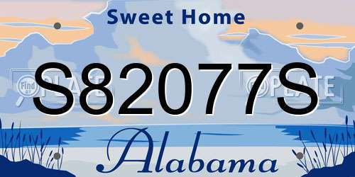 S82077S Alabama License Plate