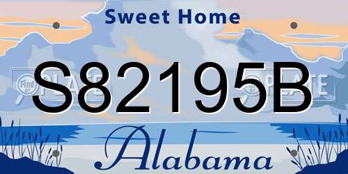 S82195B Alabama License Plate