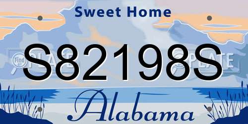 S82198S Alabama License Plate