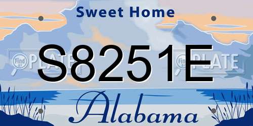 S8251E Alabama License Plate