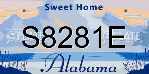 S8281E Alabama License Plate