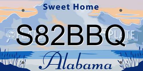 S82BBQ Alabama License Plate
