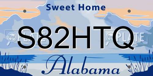 S82HTQ Alabama License Plate