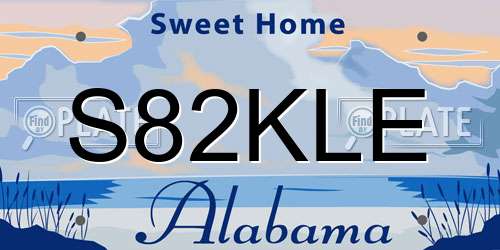 S82KLE Alabama License Plate