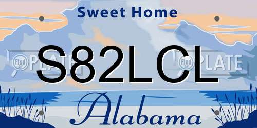 S82LCL Alabama License Plate