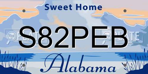 S82PEB Alabama License Plate