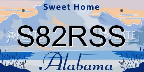 S82RSS Alabama License Plate
