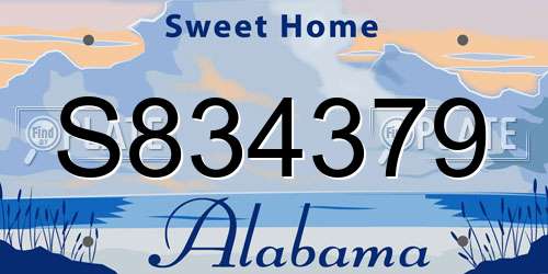 S834379 Alabama License Plate