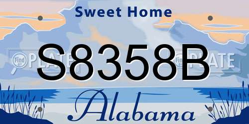 S8358B Alabama License Plate