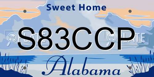 S83CCP Alabama License Plate