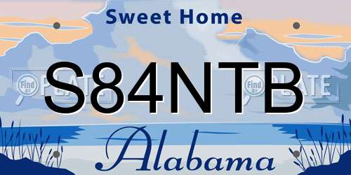S84NTB Alabama License Plate