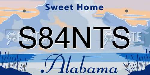 S84NTS Alabama License Plate