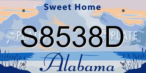 S8538D Alabama License Plate