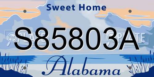 S85803A Alabama License Plate