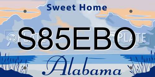 S85EBO Alabama License Plate