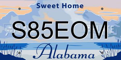 S85EOM Alabama License Plate