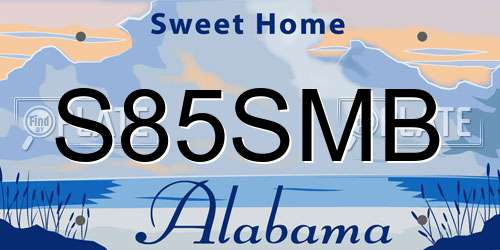 S85SMB Alabama License Plate