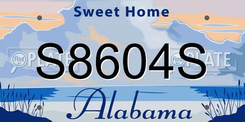 S8604S Alabama License Plate