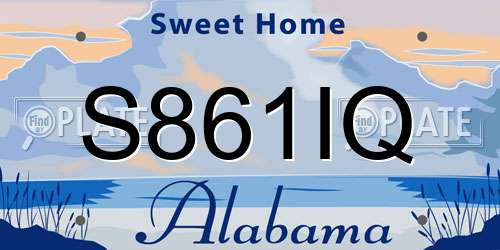 S861IQ Alabama License Plate