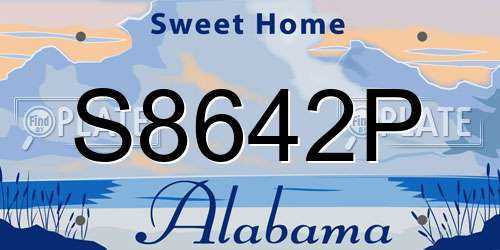 S8642P Alabama License Plate
