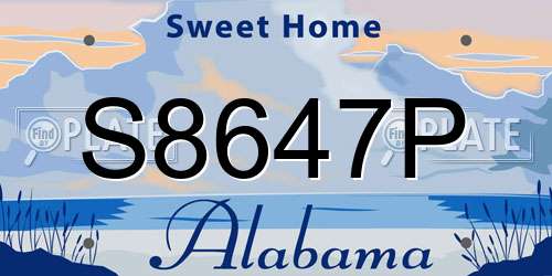 S8647P Alabama License Plate
