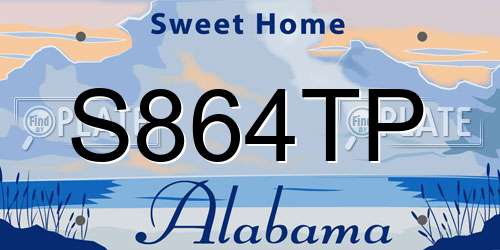 S864TP Alabama License Plate