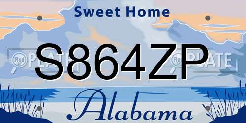 S864ZP Alabama License Plate
