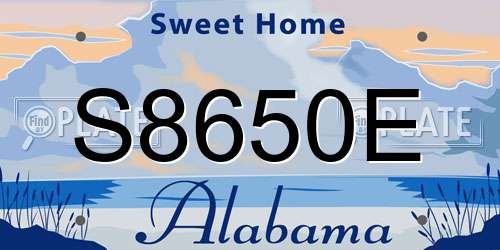 S8650E Alabama License Plate