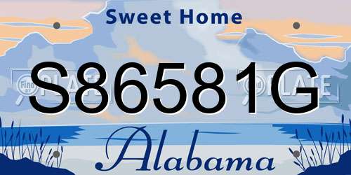 S86581G Alabama License Plate