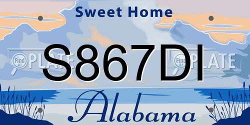 S867DI Alabama License Plate