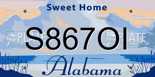 S867OI Alabama License Plate