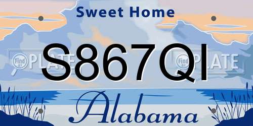 S867QI Alabama License Plate