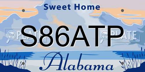 S86ATP Alabama License Plate