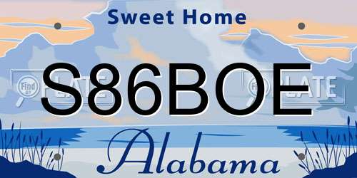 S86BOE Alabama License Plate