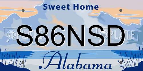 S86NSD Alabama License Plate