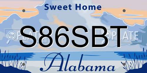 S86SBT Alabama License Plate