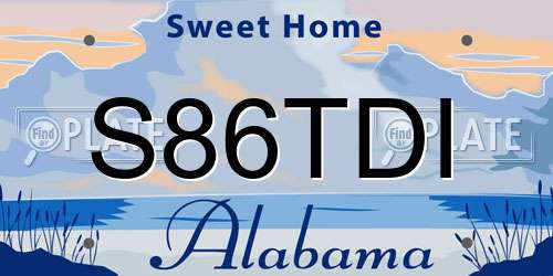 S86TDI Alabama License Plate