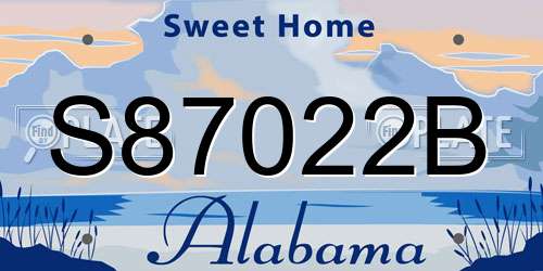 S87022B Alabama License Plate
