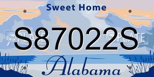 S87022S Alabama License Plate