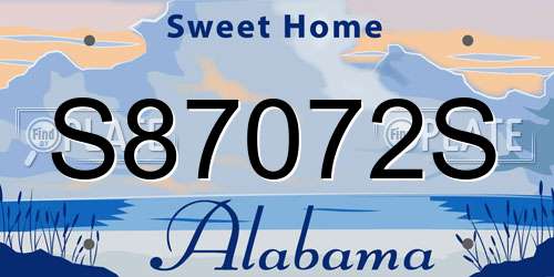S87072S Alabama License Plate
