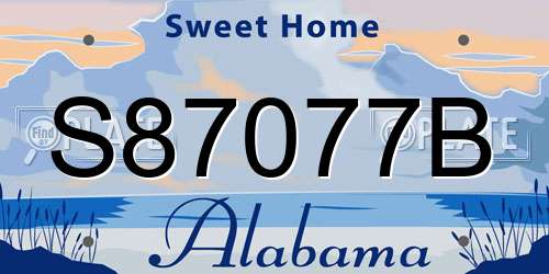 S87077B Alabama License Plate