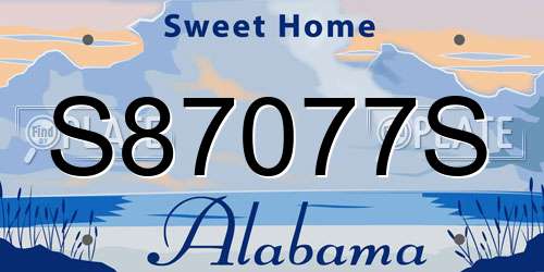 S87077S Alabama License Plate