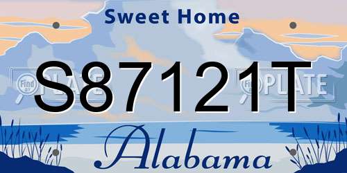 S87121T Alabama License Plate