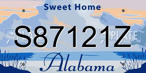 S87121Z Alabama License Plate