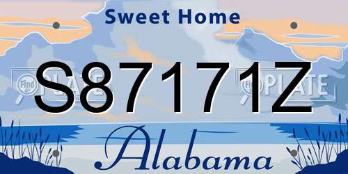 S87171Z Alabama License Plate