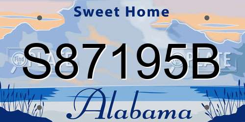 S87195B Alabama License Plate