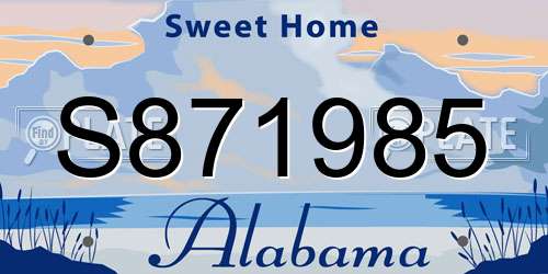 S871985 Alabama License Plate